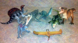 Various dinosaur models from the Carnegie Collection